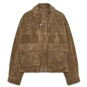 In The City 2026 Amanda Batula Brown Suede Leather Jacket