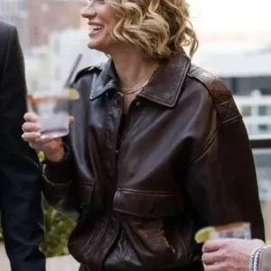 In the City S01 Lindsay Hubbard Brown Leather Jacket