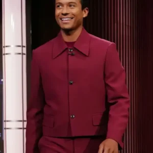 Jaafar Jackson Jimmy Kimmel Live Burgundy Suit