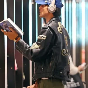 Jacob Elordi Airport Sydney Australia 2026 Black Avirex Leather Jacket For Men and Women