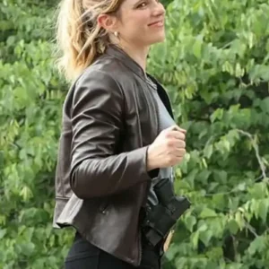 Jacqueline Byers NCIS New York 2026 Addison Ross Brown Leather Jacket Sale