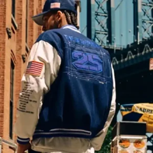 Jay-Z The Blueprint x New York Yankees Blue Wool Varsity Jacket For Men and Women