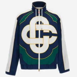 Jeff Hamilton Casablanca Paris Navy & Green Check Applique Windbreaker Tracksuit