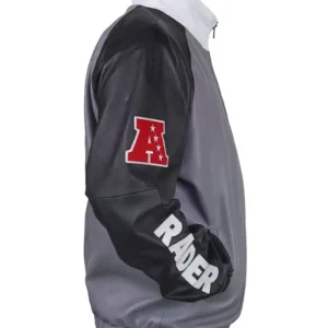 Jeff Hamilton Grey and Black Raiders Vegan Leather Jacket