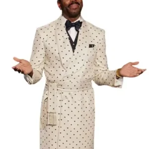 Jimmy Kimmel Live 2026 Colman Domingo Playing Cards Pattern Trench Coat