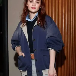 Joey King Miu Miu Fashion Show Paris Fashion Week Blue Jacket