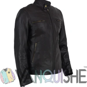 Johnny Depp Distressed Brown Leather Jacket Side Look