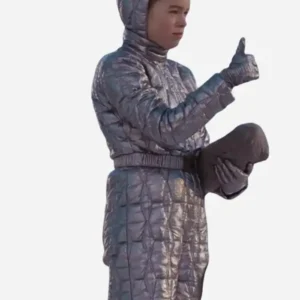 Kara Zor-El Supergirl 2026 Milly Alcock Silver Quilted Puffer Jumpsuit