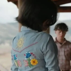 Kelsey Asbille TV-Series Yellowstone Season 05 Monica Dutton Floral Chambray Shirt