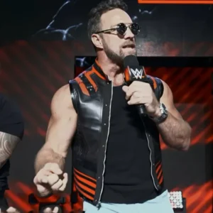 LA Knight Monday Night Raw 2026 Black Leather Vest Sale