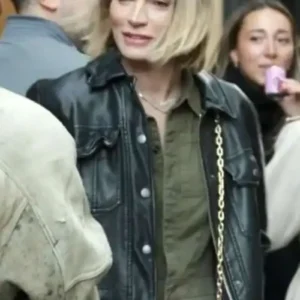 Lindsay Hubbard In the City S01 Lindsay Hubbard Black Trucker Leather Jacket Sale