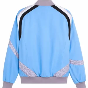 Manchester City Womens Champions Blue Satin Bomber Jacket