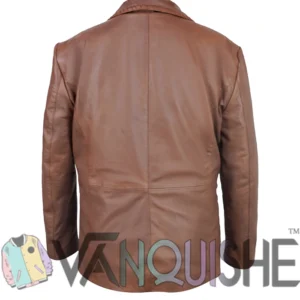 Marshals S01 Mo Brown Leather Blazer Back