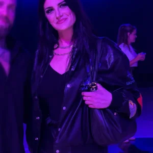 Meg Stewart FIFA World Cup 2026 Jeff Hamilton Black Bomber Leather Jacket