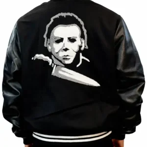 Michael Myers Halloween Black Wool With Leather Sleeves Varsity Jacket