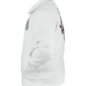 Michael Peters White Wool Beat It Dragon Jacket For Men and Women