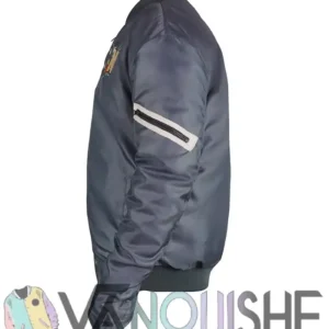 Michelle Buteau TV Series Survival Of The Thickest S10 Mavis Beaumont Grey Embroidered Floral Bomber Jacket Sale