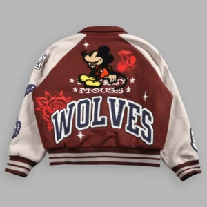 Mickey Mouse Wolves Club Roxy Box Cut Rudy Letterman Jacket