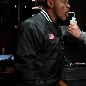 Mike Tyson ESPY Awards 2026 Team Marcello Flag Patches Black Varsity Bomber Jacket