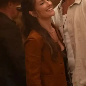 Minka Kelly Ransom Canyon 2026 Quinn O’Grady Tan Suede Leather Jacket Sale