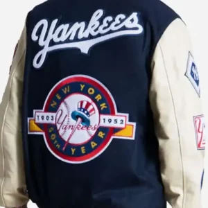 NY Yankees Starter 50th Year Blue and Cream Varsity Letterman Jacket