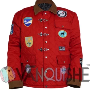 NYC 2026 Brandi Carlile Red Quilted Jacket Front