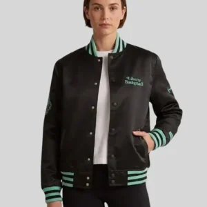 New York or Nowhere Liberty Twin Flame Black & Green Varsity Jacket
