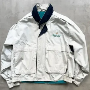 Order Men And Women Rolex 90s White Polyester Vintage Jacket Sale