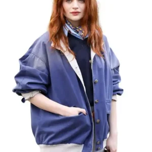 PFW 2026 Joey King Blue Jacket
