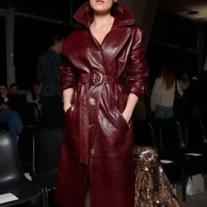 PFW 2026 Pom Klementieff Leather Trench Coat