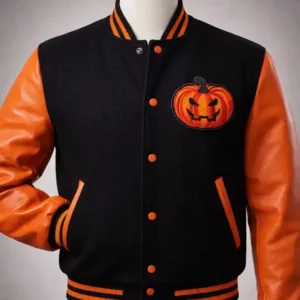 Pumpkin Black And Orange letterman Jacket