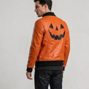 Pumpkin Halloween Orange Leather Jacket
