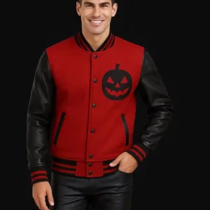 Pumpkin Jack O'Lantern Wool Red Jacket
