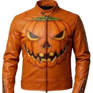 Pumpkin Orange Leather Jacket