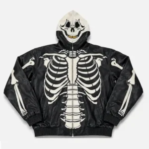 RARE Vilanto Skeleton Hooded Leather Jacket