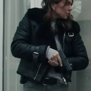 Reacher S02 Karla Dixon Black Leather Jacket