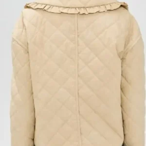 Roast My Rental S01 Jasmine Roth Beige Ruffled Collar Quilted Jacket Sale