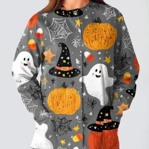 Scrub Halloween Graphics Print Jacket