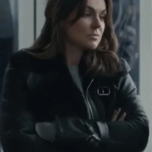 Serinda Swan Reacher TV Series Season 02 Karla Dixon Black Shearling Leather Jacket