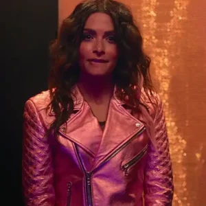 Sex Life Billie Connelly Pink Leather Jacket