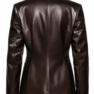 Shop Ahn Hyo Seop Paris Fashion Week 2026 Brown Leather Jacket