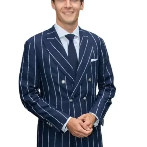 Shop George Russell The Wimbledon Championships 2026 Navy Blue Pinstripe Blazer