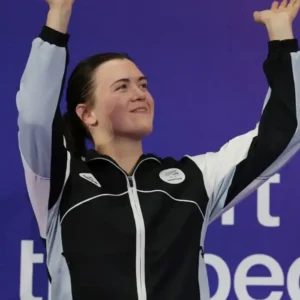 Shop Glasgow 2026 Commonwealth Games Erika Fairweather Black and White Track Jacket