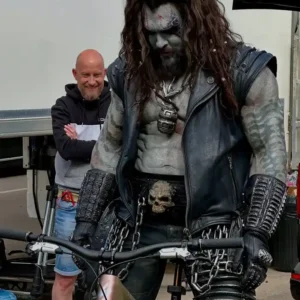 Shop Jason Momoa behind The Scenes Look Supergirl 2026 Lobo Black Leather Vest