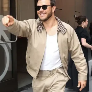 Shop Jimmy Tatro ABC Studios 2026 Beige Harrington Jacket