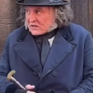 Shop Johnny Depp Movie Ebenezer A Christmas Carol 2026 Ebenezer Scrooge Black Trench Coat