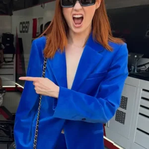 Shop Karen Gillan Grand Prix Monaco 2026 Blue Blazer