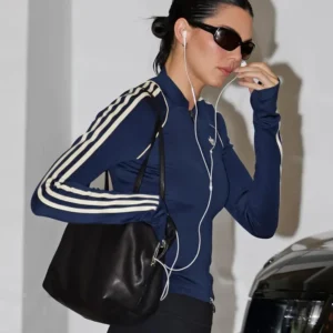 Shop Kendall Jenner Beverly Hills 2026 Blue Adidas Full-Zip Track Jacket