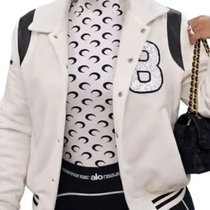 Shop LaBrina Jackson TV Series Heart and Hustle Houston S02 White Varsity Bomber Jacket