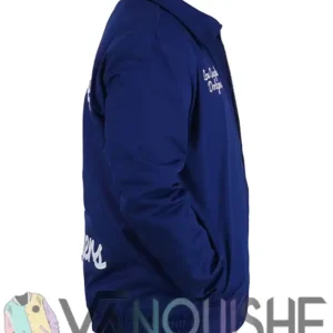 Shop Los Angeles Dodgers Franchise Blue Cotton Jacket for Men and Women
